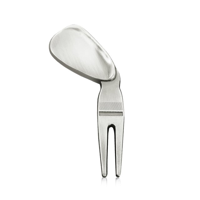 Outil de Divot de Golf Greens Fourche Outils de Réparation de Gazon Marqueur de Position Fournitures de Sports de Golf Extérieur Métal Accessoires de Golf Durables 1 Pce Argent