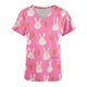thumbnail image 4 of Puntoco Liquidación de blusas cortas para mujer Blusas estampadas para mujer Blusa de trabajo con cuello en V y manga corta con doble bolsillo, 4 of 4