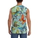 thumbnail image 4 of Fotbe Retro Seamless Flying Butterflies Men's Camiseta sin Mangas Estampada para Hombres, Playera Casual para Gimnasio, Entrenamiento, Playa-X-Large, 4 of 7
