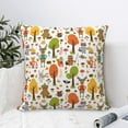 thumbnail image 4 of Yiaed Animals Forest Print Pillow Covers Super Soft Decorative Square Throw Pillow Covers Case Cushion Covers for Sofa Couch Bedroom Car Decor（No pillow core）-26"x26", 4 of 7