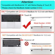 MOSISO MacBook Air 13 Case 2019 2018 Release A1932 with Retina Display, Plastic Hard Case Shell with Keyboard Skin