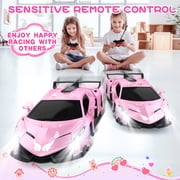 Betheaces Remote Control Car for Kids, 1:18 Pink RC Cars Toys for Kids Electric Vehicle Toy Car Hobby Racing Car with Lights & Controller, Birthday Gifts for Girl Boys Age 3-9 Years Old(Pink)