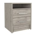 thumbnail image 6 of Nmkwnr Modern Beside Table for Home, Bedroom, Nightstand with 2 Drawers and Open Shelf, Light Gray, 6 of 6