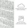 thumbnail image 5 of Noble Linens 4 Piece Pattern Microfiber Bed Sheets Set, Light Gray Ultra Burst of Vines, King, 5 of 11