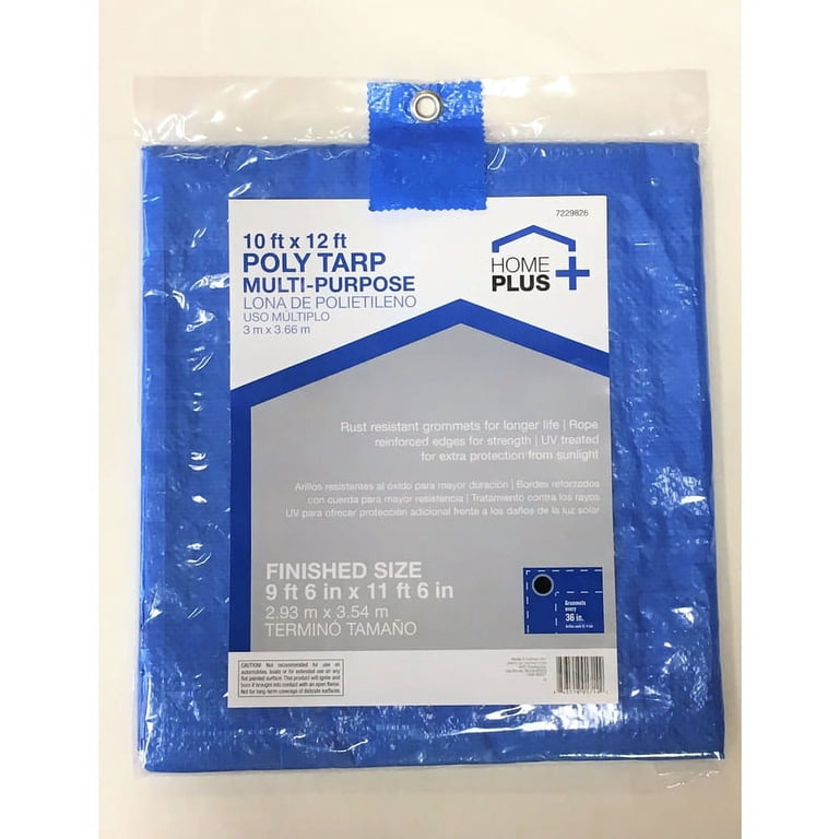 Home Plus 10 ft. x 12 ft. Light Duty Polyethylene Tarp Blue