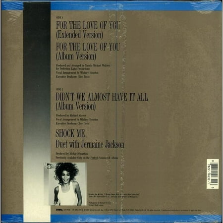 Whitney Houston - For The Love Of You / Didn't We Almost Have It All - 12"