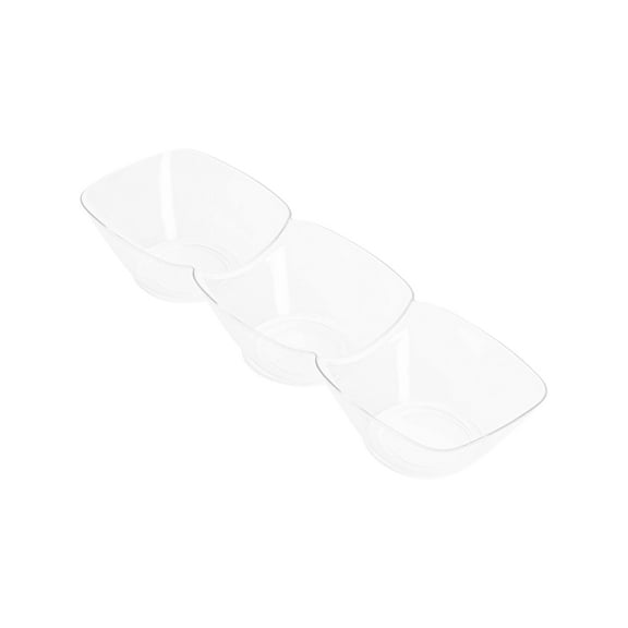 Smarty Clear Rectangular Mini 3-Hole Disposable Plastic Dessert Bowls 240ct