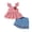 Pink plaid, variant on Baby Girl Clothes Outfits Summer Sleeveless Ruffle Bowknot Dress Top Shorts Set 2PCS for 18-24 Months