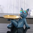 thumbnail image 3 of veasfak Sculpture Sundries Storage Animal Figurine with Tray Key Holder for Living Room Blue, 3 of 5