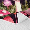 thumbnail image 5 of Homewish Hot Pink Mushrooms Bed Spread Queen,Cute Cartoon Fungus Plant Queen Coverlet Set,Black Reversible,3pcs, 5 of 7