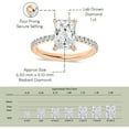 thumbnail image 3 of ALLORYA IGI Certified Solitaire Engagement Ring for Women with 1.90 ctw, Radiant & Round Lab-Grown White Diamond in 14K Solid Rose Gold, Size 7.5, 3 of 5