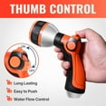 thumbnail image 6 of Garden Hose 75ft x 5/8in,  Water Hose with 10 Function Hose Nozzle, Swivel Handle, Kinkless, Leakproof, 3/4" Solid Brass Connections for Backyard Lawn Car Wash, 6 of 8