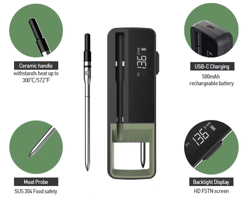 Wireless Long Range Dual Probe Meat Thermometer
