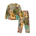 thumbnail image 2 of Bingfone Womens Pajama Sets Watercolor Flower Print,Long Sleeve Loungewear Pajamas Set-Large, 2 of 9