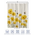 thumbnail image 4 of Split Shower Curtain for Transfer Bench, Yellow Floral Bee Fabric Shower Curtains for Bathroom, Summer Watercolor Botanical Flower Tub Sliding Transfer Bench Waterproof Bath Curtains 72"x72", 4 of 9