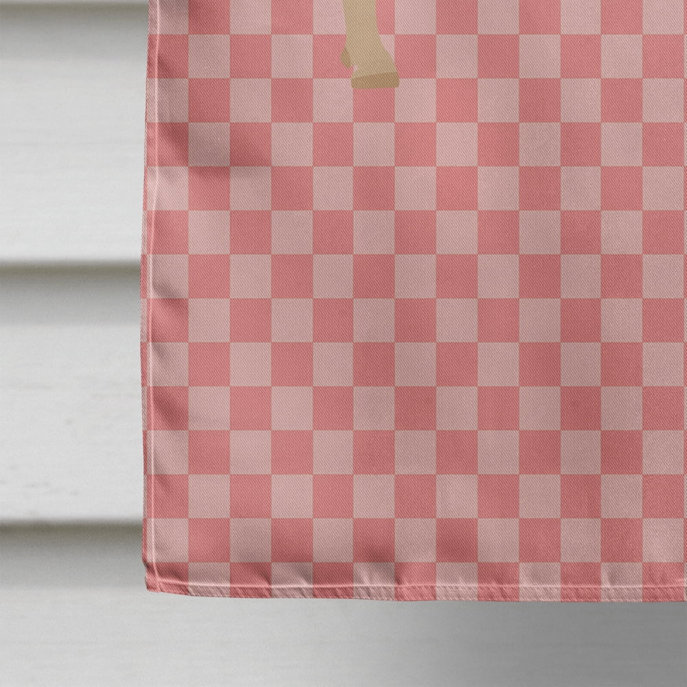 Caroline's Treasures BB7826CHF Charolais Cow Pink Check Flag Canvas House Size , Large, multicolor