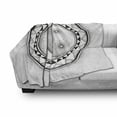 thumbnail image 2 of Half Moon Soft Flannel Fleece Blanket, Simplistic Sun Night Dots Circle Mystic Pattern on Plain Background, Cozy Plush for Indoor and Outdoor Use, 50" x 70", Charcoal Grey and White, by Ambesonne, 2 of 5