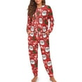 thumbnail image 3 of HELLHERO Christmas Pajama Set for Women Santa Claus Printed Sleepwear Comfy Sleepwear Ho Ho Loungewear Soft 2 Piece Pjs Lounge Sets, 2XL, 3 of 5