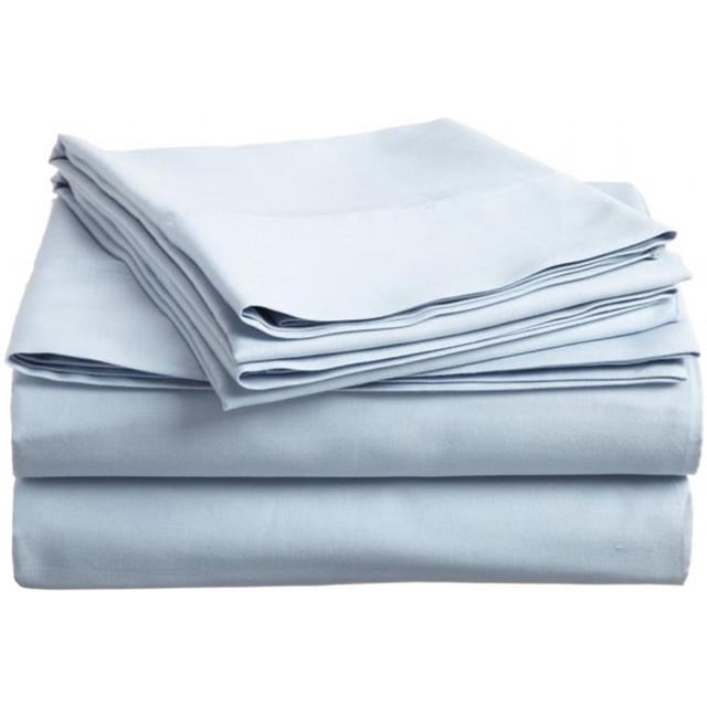 400 Thread Count Egyptian Cotton Twin Sheet Set Solid Light Blue