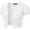 White, variant on CILENON Trendy Outfits for Women 2024 Women's Short Sleeve Cropped Bolero Button Down Cardigan Sweater Solid Color Snap Top (White,L)