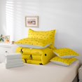 thumbnail image 6 of jejeloiu Cartoon Stars Print 7pcs Bedding Comforter Set,Yellow Black Queen Bedding Sets For Girls Kids Reversible, 6 of 8
