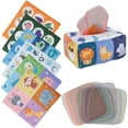 thumbnail image 2 of NUAHRHY Baby Tissue Box Toy Soft Cute Cartoon Magic Tissue Box Preschool Children Sensory Development Toy with 3 Crinkle Tissues 8 Colorful Scarves for 6-12 Months Infants, 2 of 10