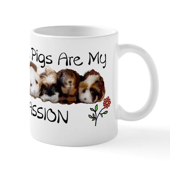 CafePress - GUINEA PIG PASSION Mugs - 11 oz Ceramic Mug - Novelty Coffee Tea Cup