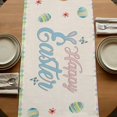 thumbnail image 5 of Table Runners 108 Inches Long Dress Scarves, Happy Easter Farmhouse Coffee/Dining/Kitchen Table Runner for Living Room, Green Blue Gnomes Bunny Flowers Striped 13x108 Inch, 5 of 9