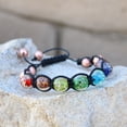 thumbnail image 4 of ARTSY Crafts Glow in The Dark Beaded Bracelet, Handcrafted Luminous Beads Chakra Bracelet for Women Men, 12mm Murano Glass Beads 7 Chakras Healing Crystals Bracelet, 4 of 8
