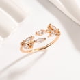 thumbnail image 3 of Open Mouth Copper Leaf Zircon Ring For Women, Electroplated Rose Gold or White Gold Finish, 3 of 5