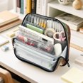 thumbnail image 6 of Standing Pencil Case with Base Large Capacity Stationery Pouch Pen Bag with Zipper for Women Men Green-clad Snowman, 6 of 7