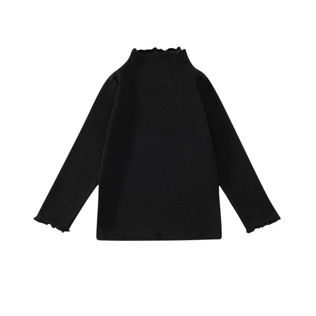 MeetoTime 1-10 Ans Chemise Décontractée Ample Couleur Unie Dentelle Petit Col Haut Base Garçons Filles Manches Longues Col Rond Haut