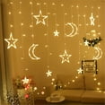 thumbnail image 1 of Viworld LED Star Moon Lamp Fairy Curtain String Lights Garland Christmas Lights Decor for Room Home Wedding Party Window Decor, 1 of 3