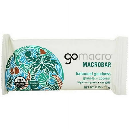 Gomacro Granola & Coconut Bar, 2 oz, (Pack of 12)