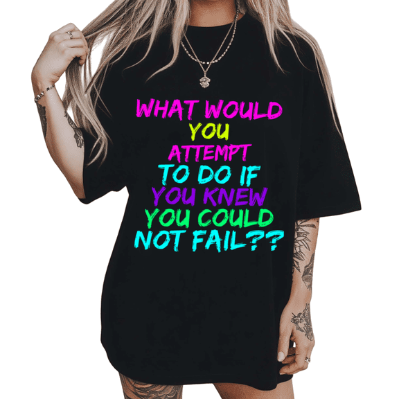 UNISHE Womens Neon Multicolor Brushstroke Graphic Short Sleeve T-Shirt S-5XL Black Tops