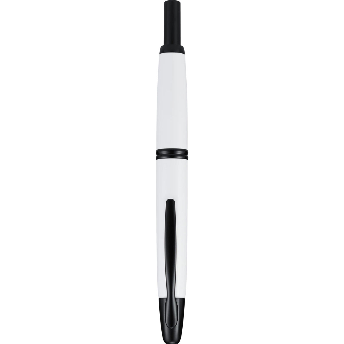 Pilot 60745 Namiki Vanishing Point Fountain Pen Black White Metal Push Button, EF Nib