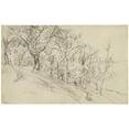 thumbnail image 2 of Théodore Rousseau 14x11 Gold Ornate Wood Frame and Double Matted Museum Art Print Titled - Forest in Boisremond (1842), 2 of 4
