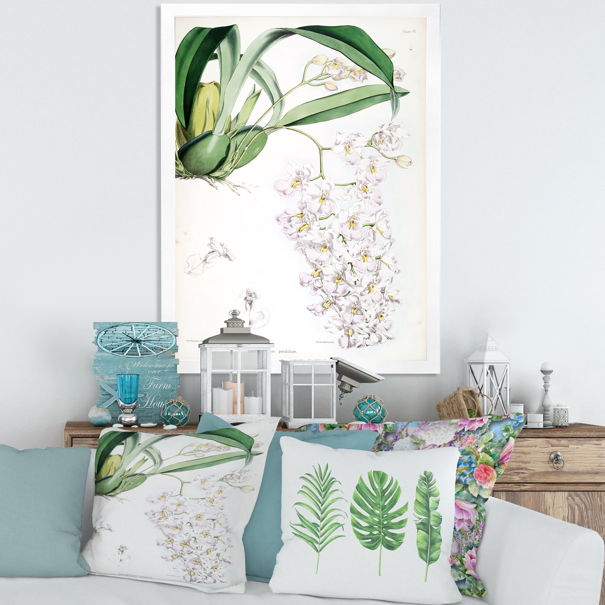 Designart 'Ancient White Orchid II' Traditional Framed Art Print