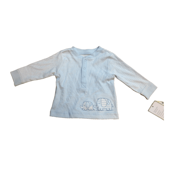 Little Me Unisex Baby T-shirt, Blue/White, Size 6M