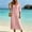 Pink, variant on Odbmxy Peasant Women's Midi Dresses 3/4 Sleeve Cotton Linen Fall Tunic Vacation Puff Sleeve Dress for Women Square Neckline