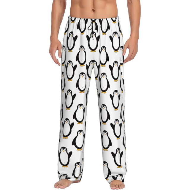Balery Lovely Penguin Pantalones de pijama para hombre, pijama ultraligero, pantalón de descanso-X-Large