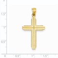 thumbnail image 2 of 14k Yellow Gold Textured Outlined Cross Pendant Charm, 2 of 2