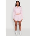 thumbnail image 2 of Womens Iris High Waisted Varsity Stripe Fleece Shorts, 2 of 4