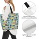 thumbnail image 3 of Fotbe Hawaiian Style Bolsa Tote Estética de Lona con Estampado para Mujer - Bolsa Reutilizable de Hombro Casual para Vacaciones, Compras, Trabajo y Gimnasio, 3 of 8