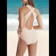 thumbnail image 4 of Traje de Baño de una Pieza con Cordones y Escote en V Profundo para Mujer Beige XXL, 4 of 8