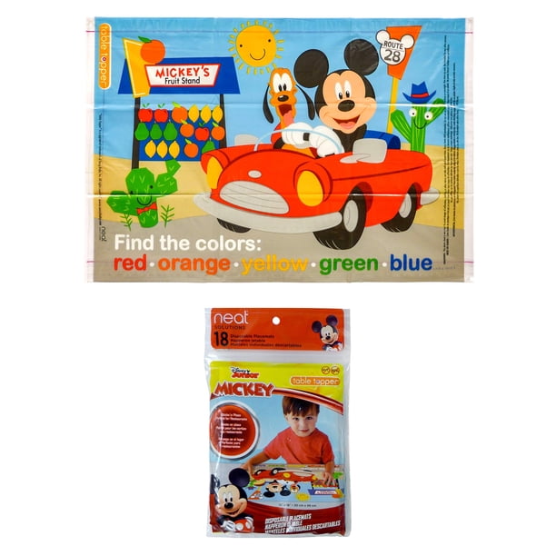 Manteles individuales adhesivos desechables Disney Mickey Mouse x18