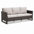 thumbnail image 4 of PARKWELL Outdoor 3-Seat Patio Sofa,All-Weather Wicker Rattan Couch Furniture with Cushions,Beige, 4 of 10