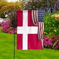 thumbnail image 2 of Flag Waving American Flag Danish Denmark U.S.A Friendship Patriotic Proud Garden Flag, Double-Sided Decorative Outdoor Flag, Patriotic Polyester Yard Flag 12 x 18 in, 2 of 5