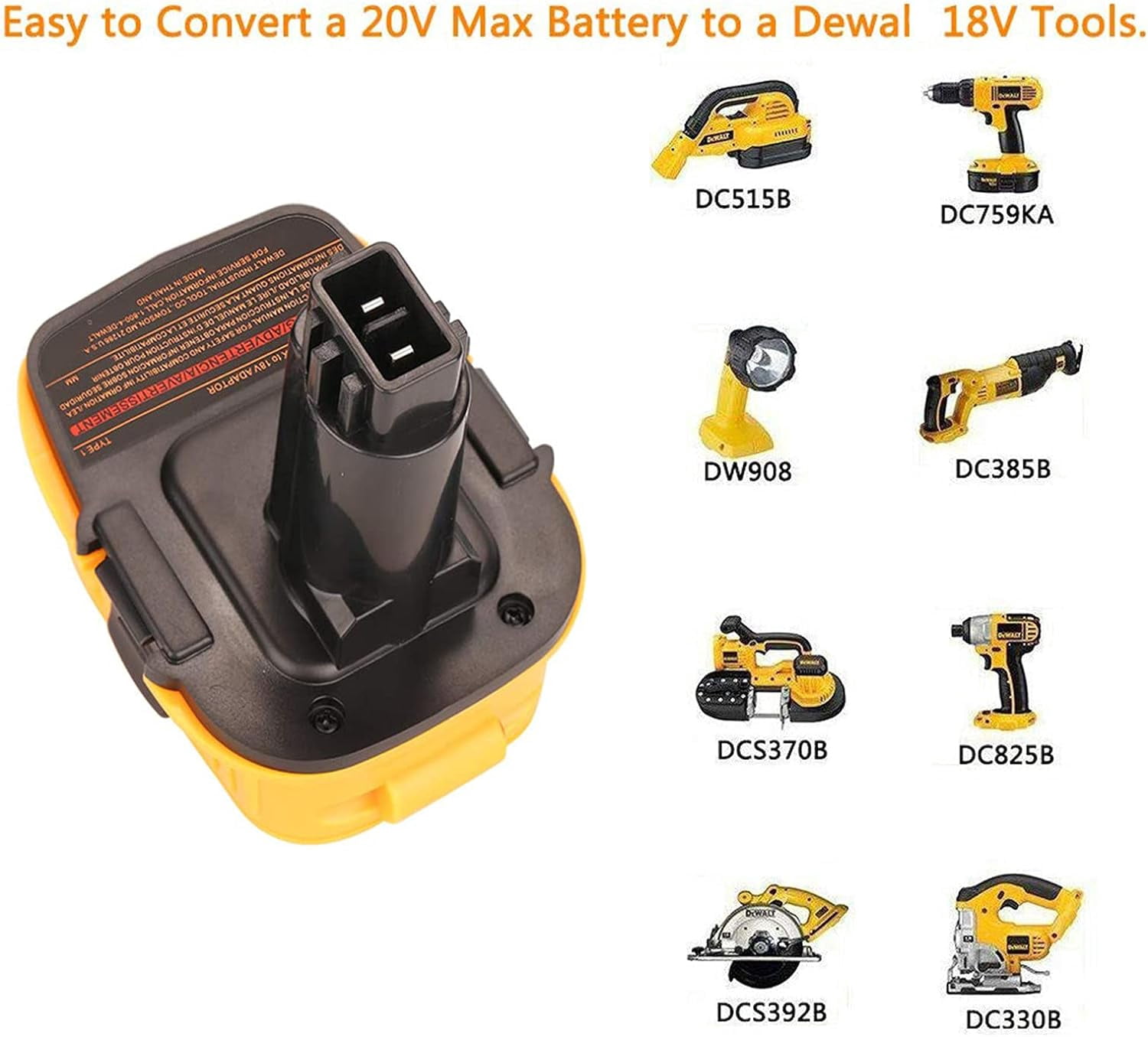 2 Pack Battery Adapter DCA1820 Compatible with Dewalt 18V/20V Lithium Battery Converter to NiCad & NiMh Tools with USB Output Charger Replacement for Dewalt 18V NiCad & NiMh Battery Tools(Black)