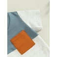 thumbnail image 6 of Suealasg Kids Toddler Baby Boys Clothes 2Pcs Summer Outfit Set Contrast Color Short Sleeve T-Shirts Tops Elastic Waist Shorts  0-3 Years, 6 of 9
